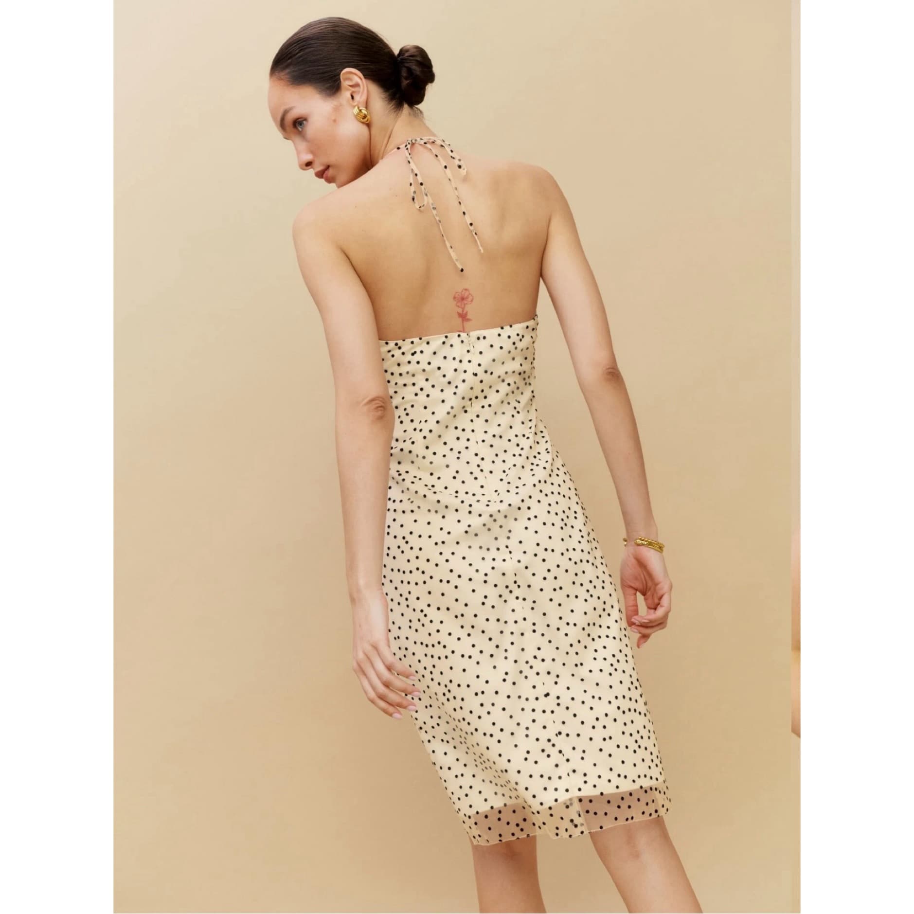 Reformation Harlyn Polka Dot Dress - Image 3