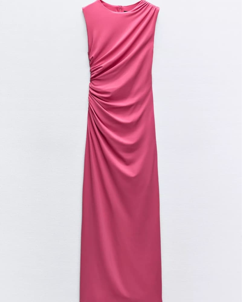 Stunning Fuchsia Ruched Gown - Image 1
