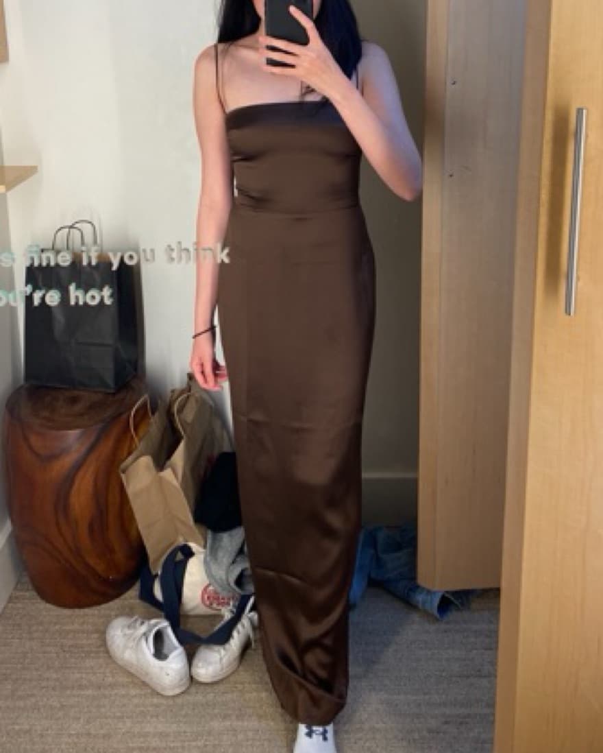 Reformation Brown Silk Frankie Dress - Image 5