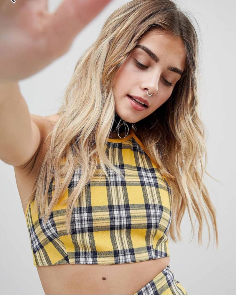 Clueless Plaid Yellow Pants & Top - Image 1
