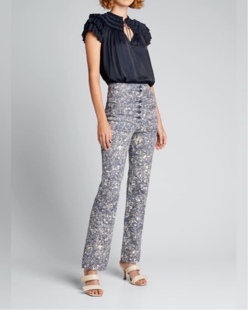Floral Print High-Waisted Pants - Image 3