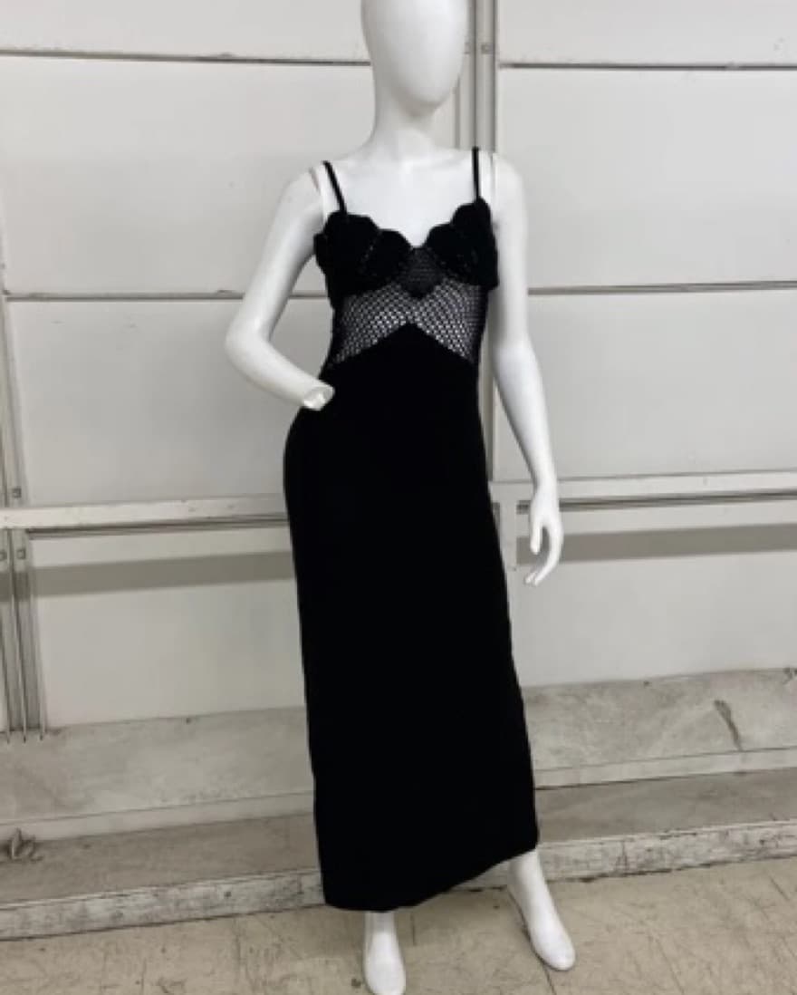 Staud  Tara Crochet Maxi Dress In Black - Image 3
