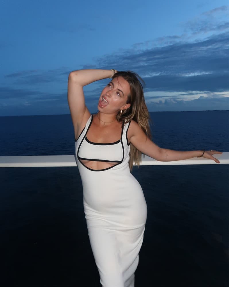 Contrast B&w Dress Maxi  - Image 6