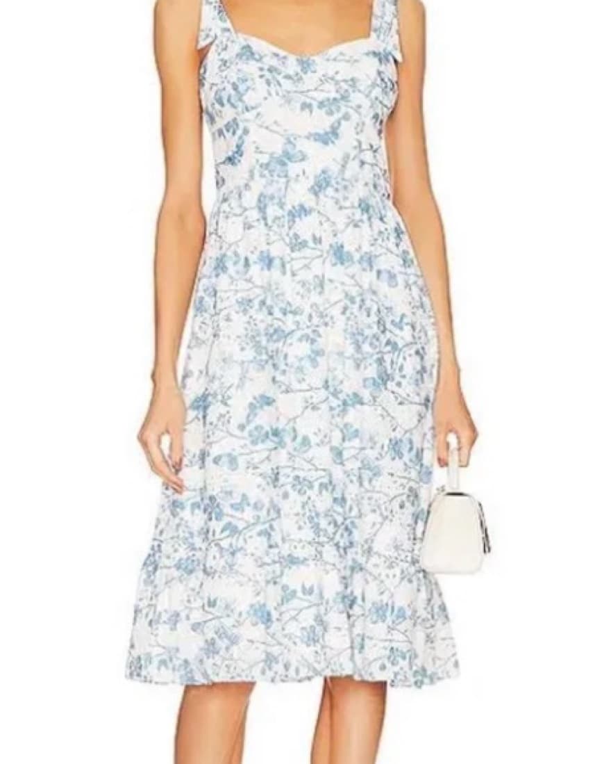 Blue And White Floral Dress - Image 2