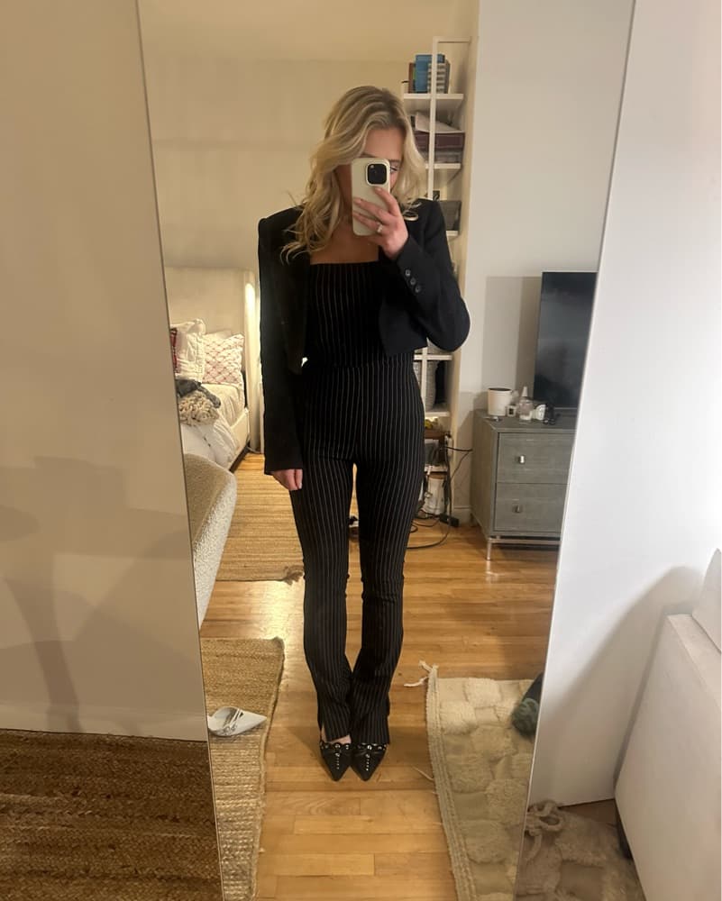 Pinstripe Jumpsuit - Image 2