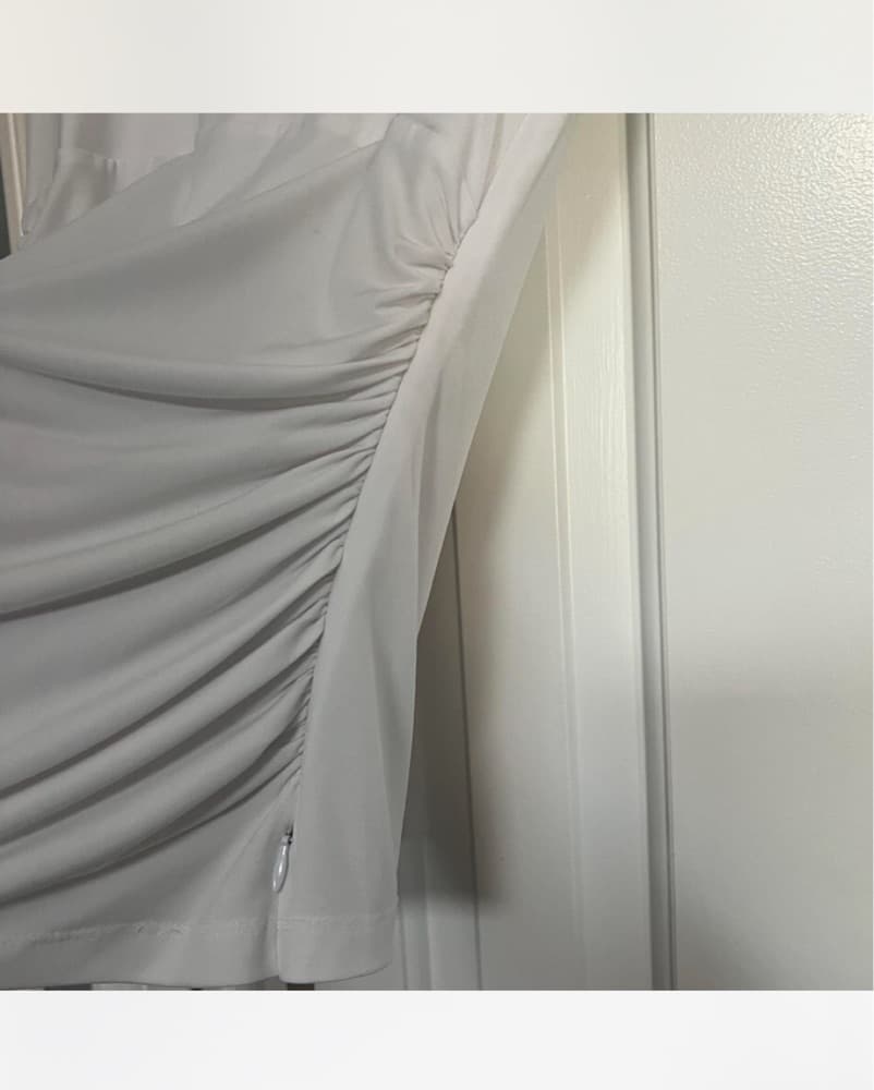 Calvin Klein white rouched top - Image 2