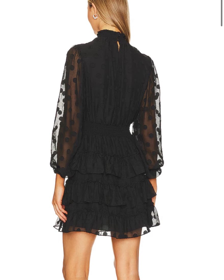 Black Smock Neck Longsleeve Dress - Image 2