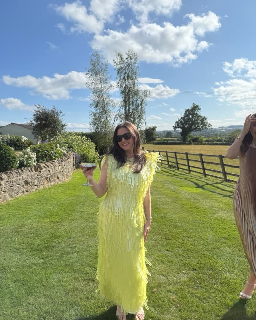 Sequin yellow midi dress  - Image 3