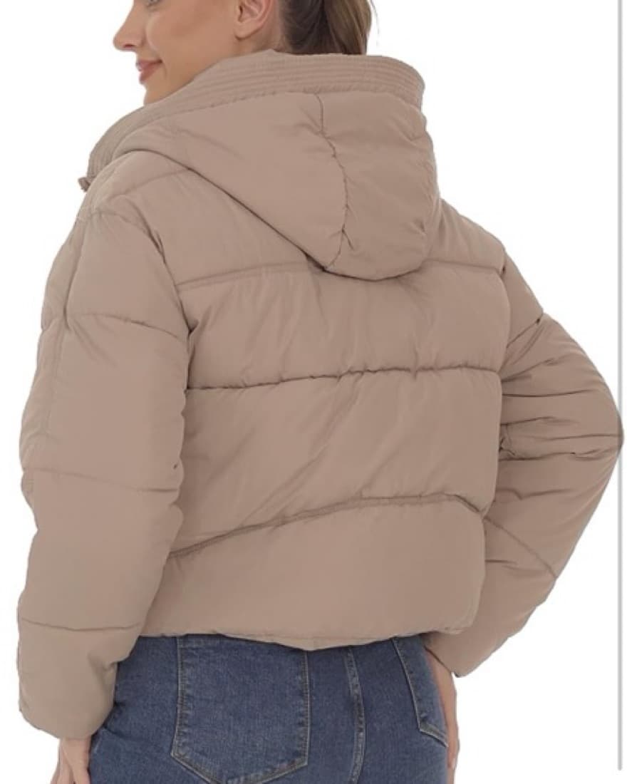 Women's Winter Coat Cropped Puffer Jacke - Image 4