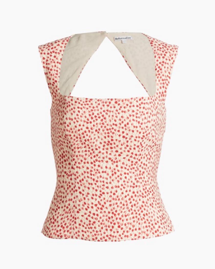 Reformation Red and White Top - Image 1