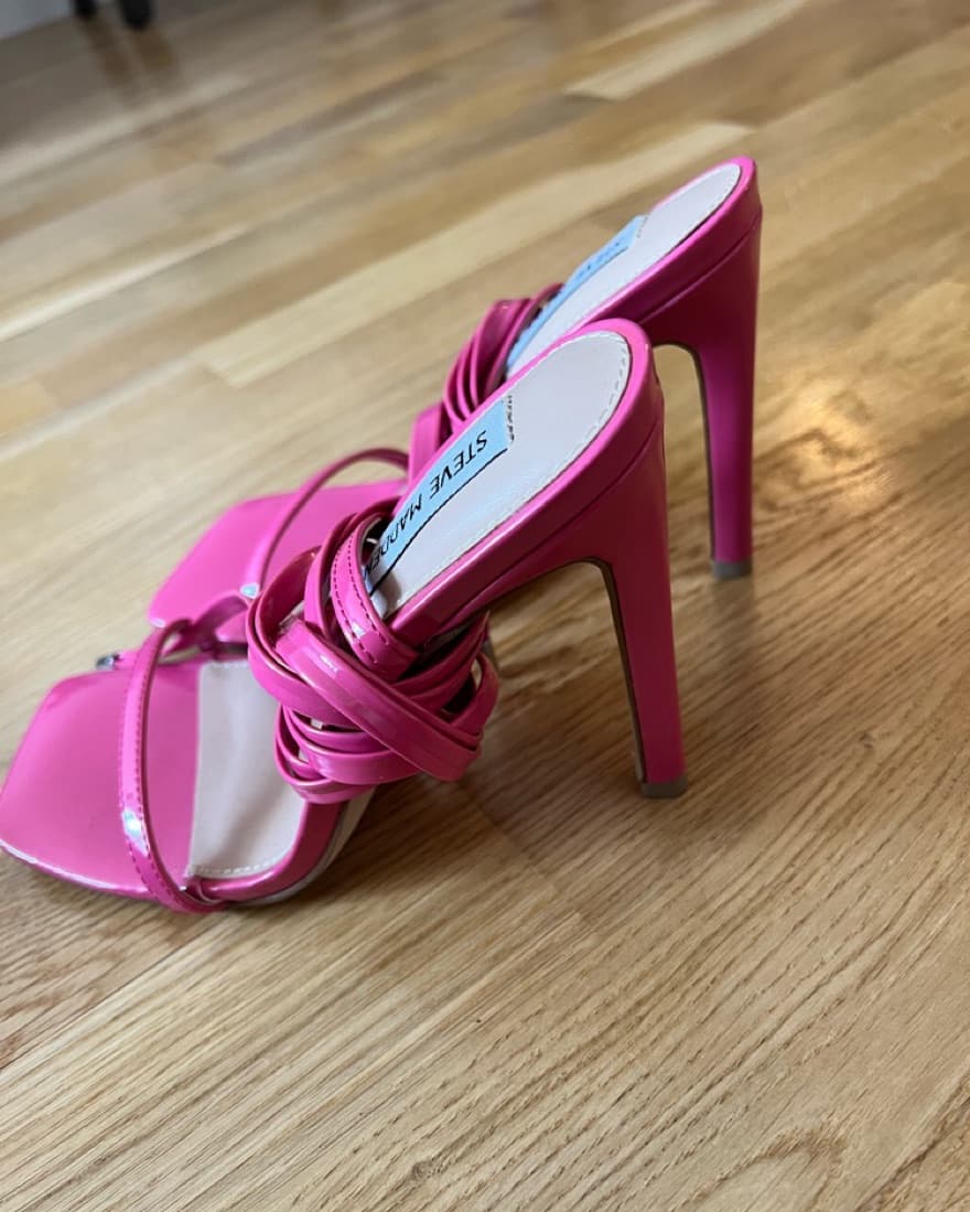 Steve Madden Pink Wrap Up Heels - Image 3