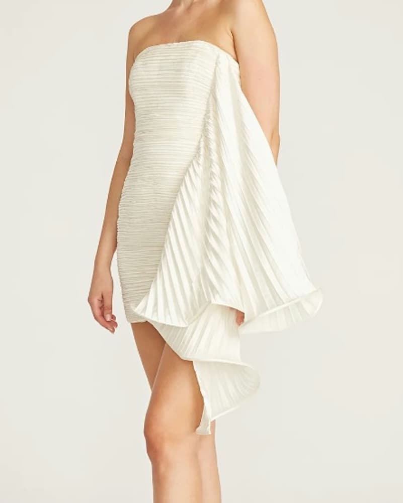 Amur White Pleated Dress - Image 3
