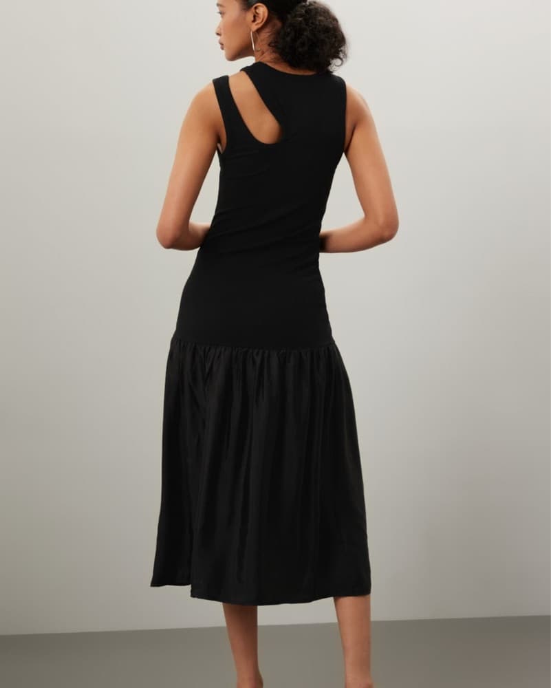Sandro Drop Waist Black Midi Dress - Image 3