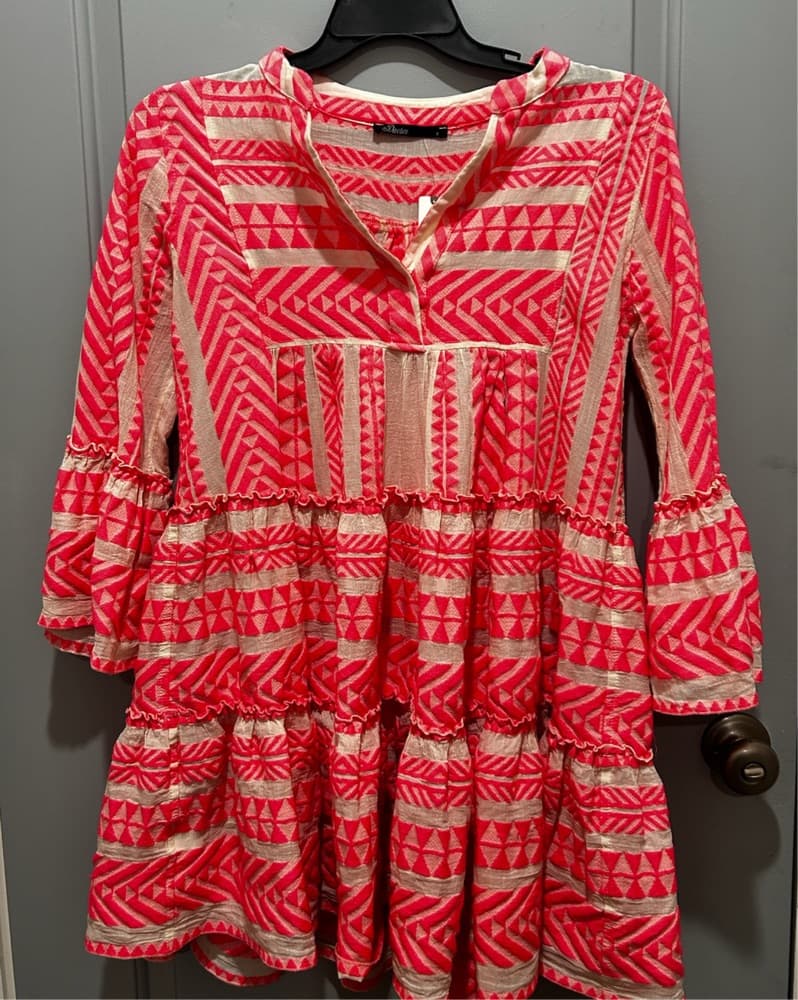 Vibrant Bohemian Ruffle Midi Dress - Image 3