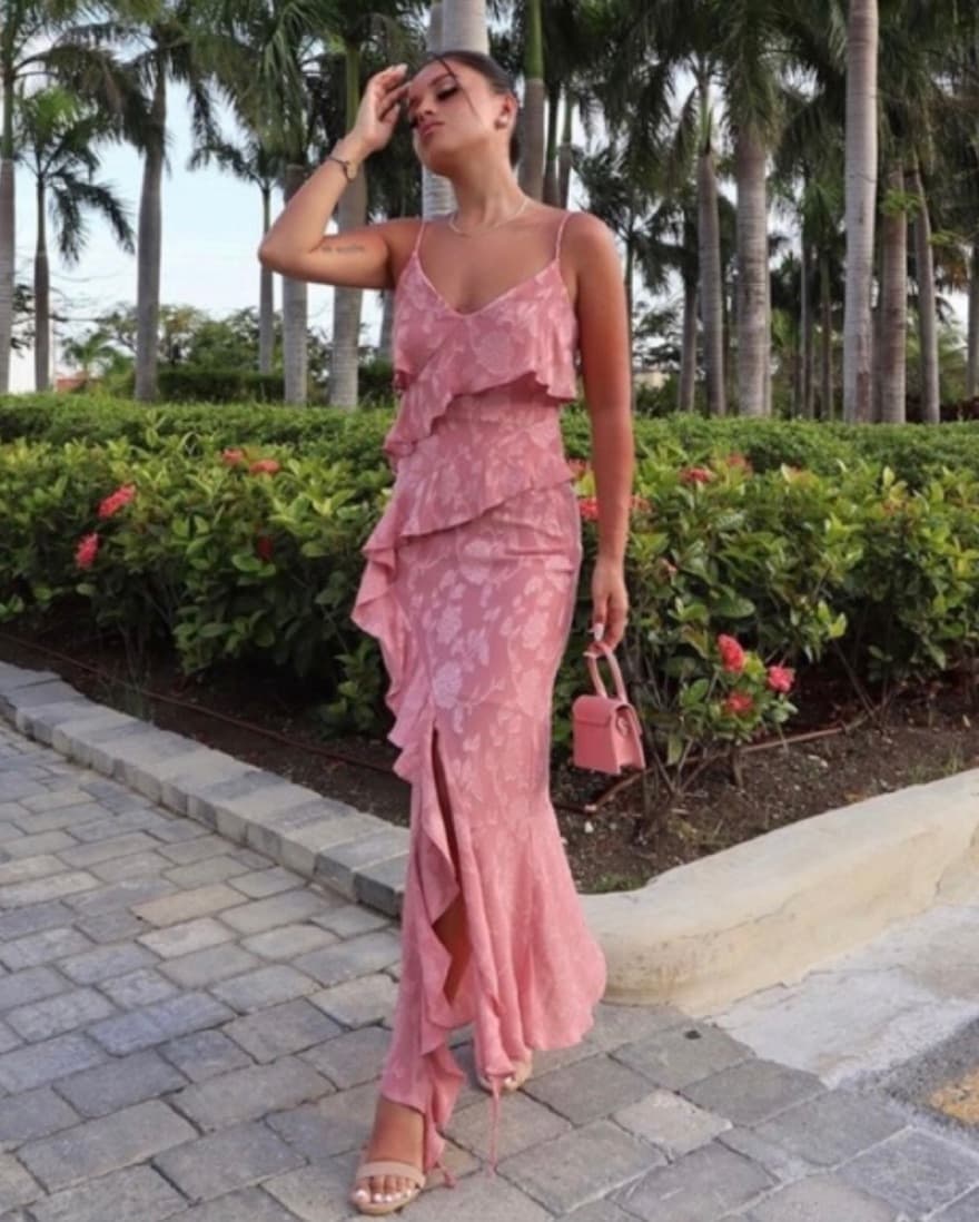 Pink Zara Ruffle Dress - Image 2