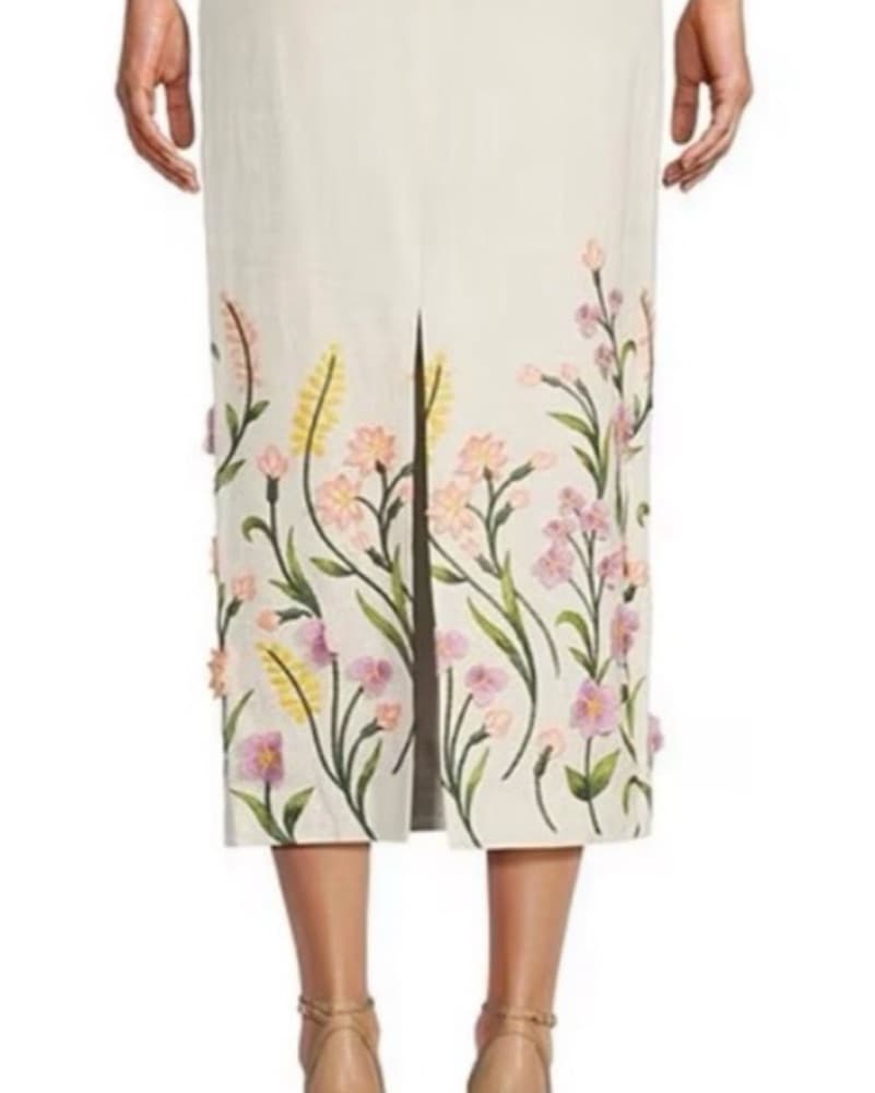 Antonio Melani White Linen Floral Set - Image 4