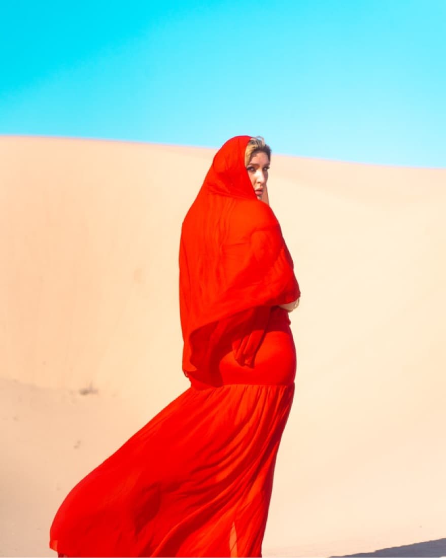 Long Train Flowy Red DRESS - Image 1
