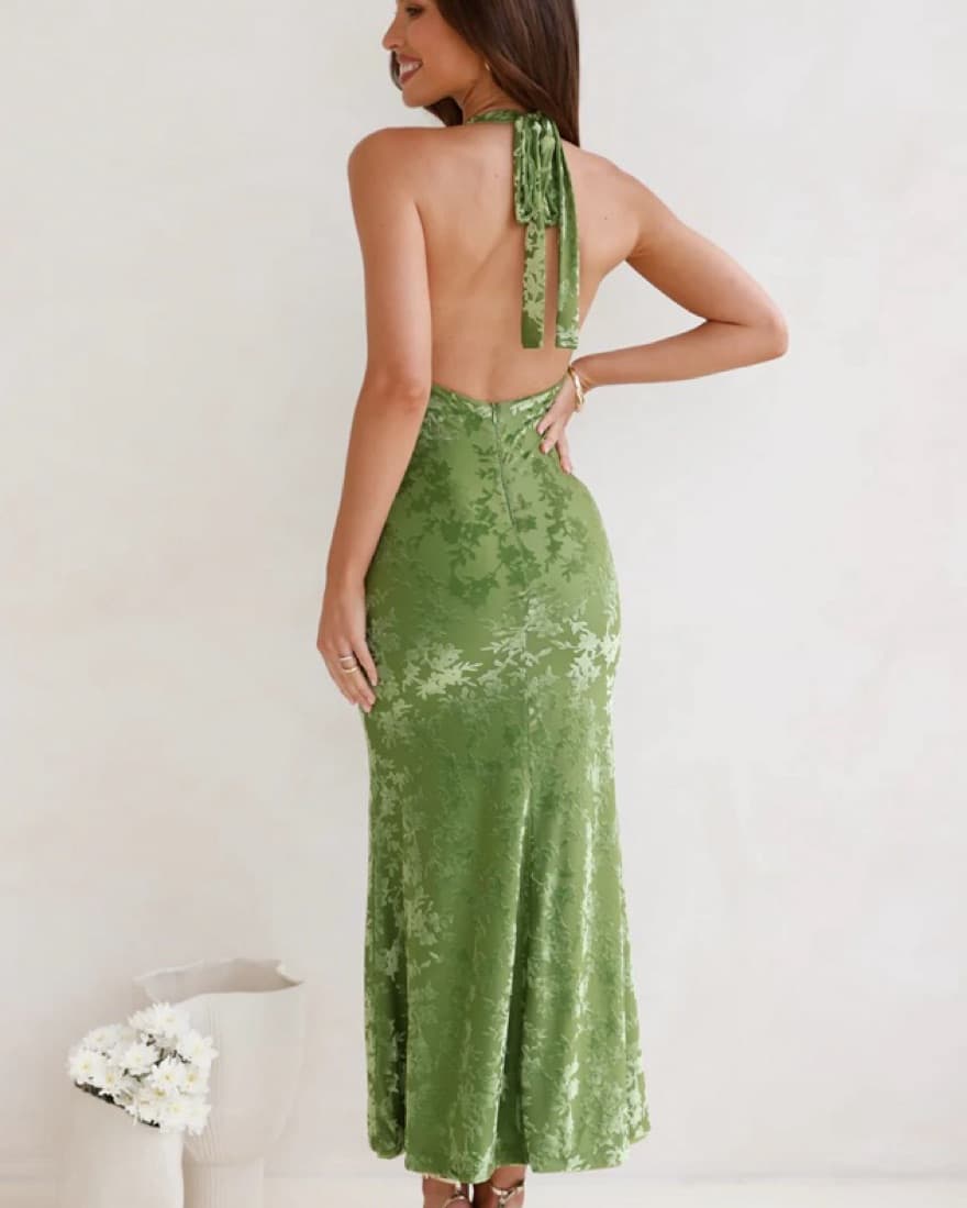 Green Halter Hello Molly Dress - Image 3