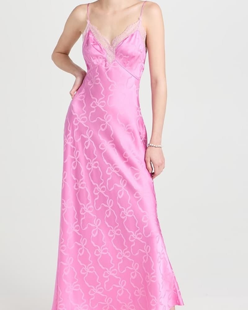 LoveShackFancy Manuela Midi Slip Dress - Image 1