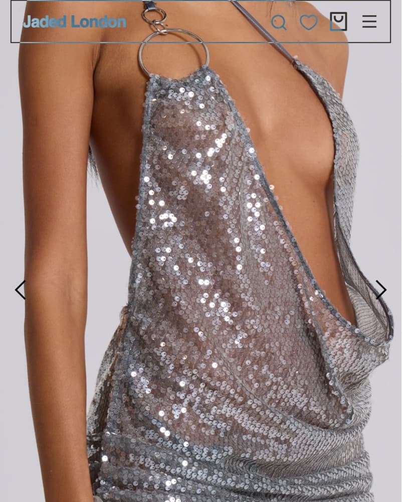 Jaded London Silver Vixen Mini Dress - Image 3