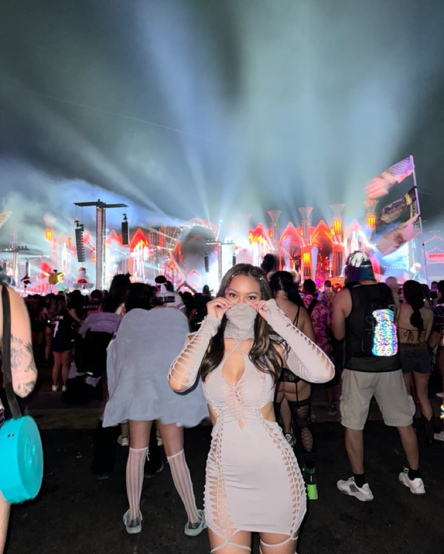 Festival - Grey Cutout Bodycon Dress  - Image 1