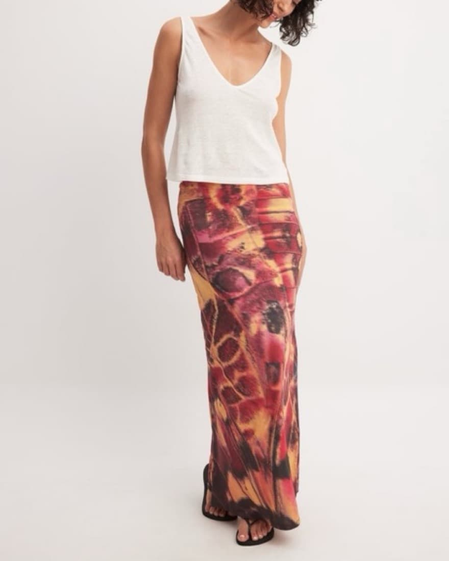 Satin Mid Waist Maxi Skirt - Image 1
