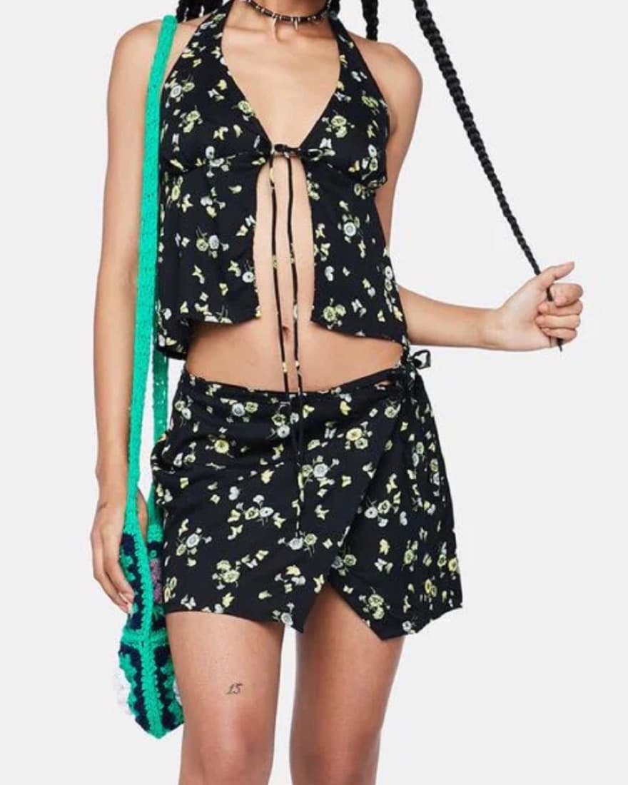 Motel Rocks Wrap Mini Skirt - Image 1