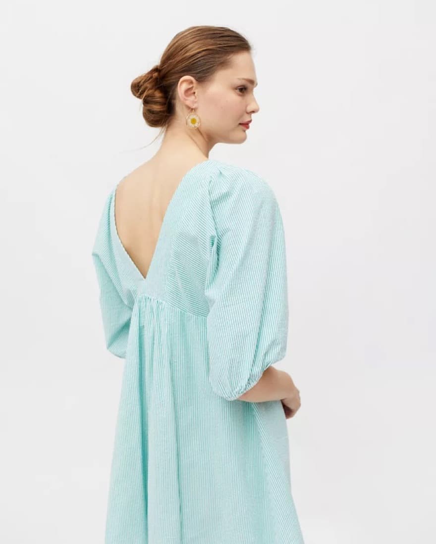 Urban Outfitters Green Striped Mini Dres - Image 3