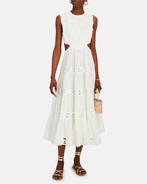 Zimmermann White Lace Midi Cut Outs  - Image 1