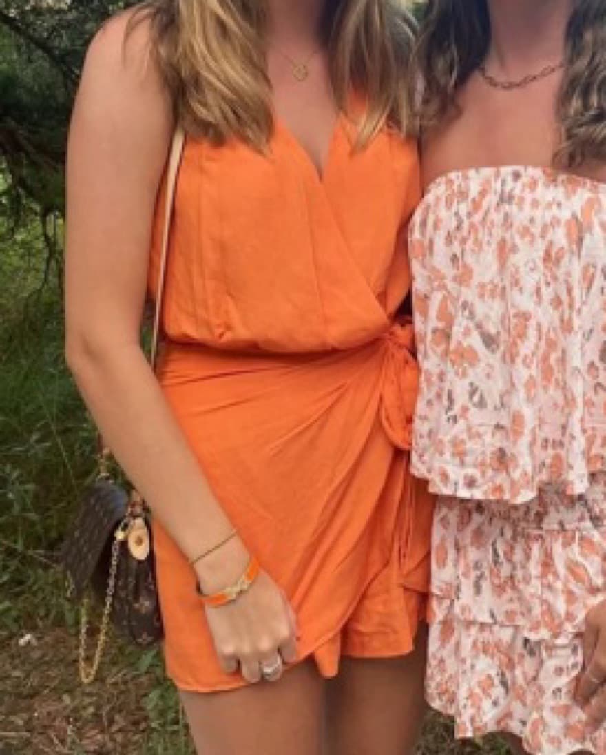 Zara Orange Wrap Romper - Image 3