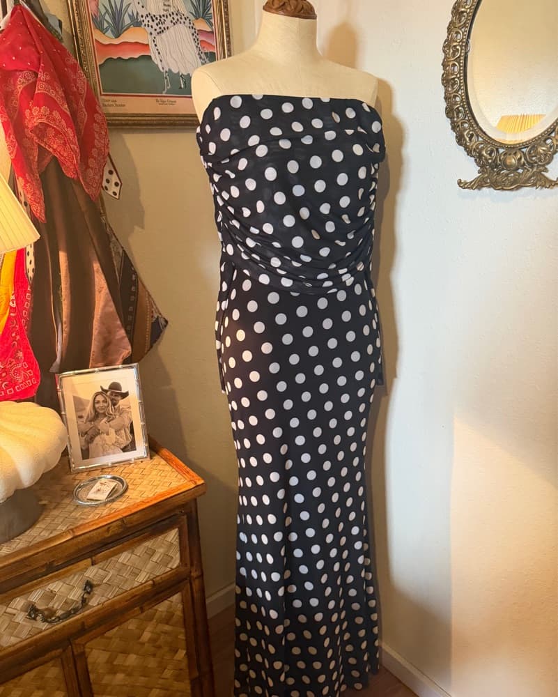 AFRM Mesh Polka Dot Maxi Dress - Image 2