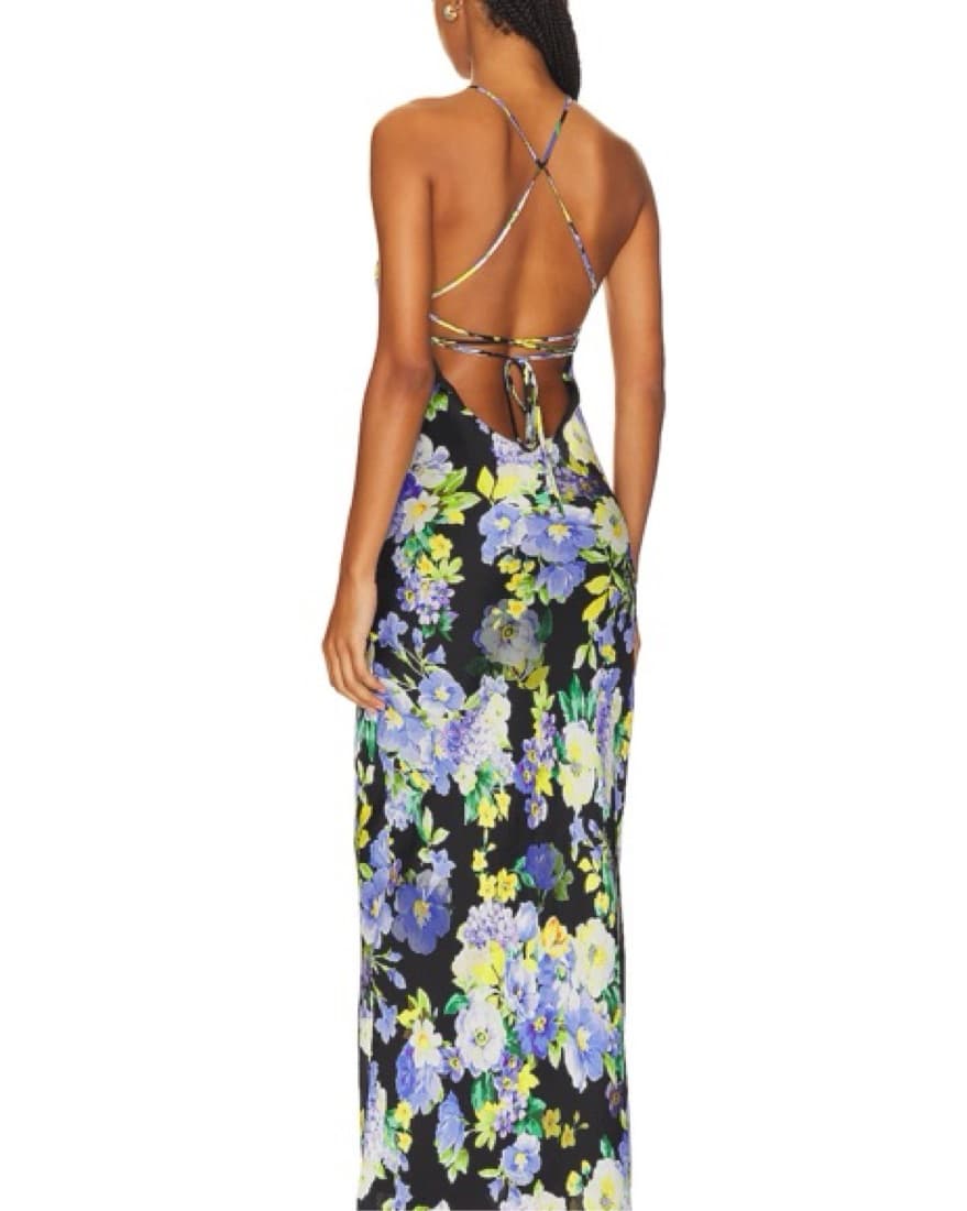 Floral Bloom Halter Maxi Dress - Image 2