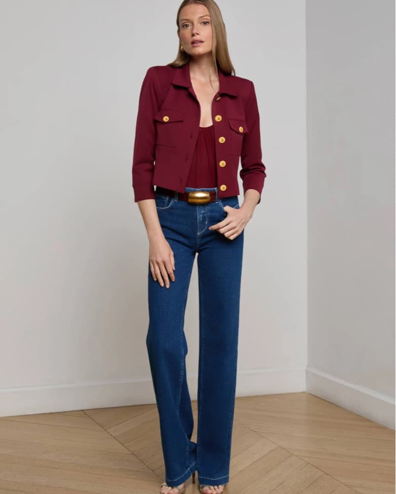 L’agence Burgundy Structured Jacket - Image 3