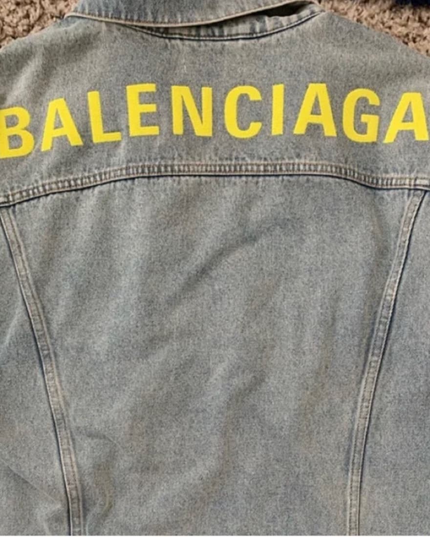 Balenciaga Logo Oversized Denim Jacket - Image 1