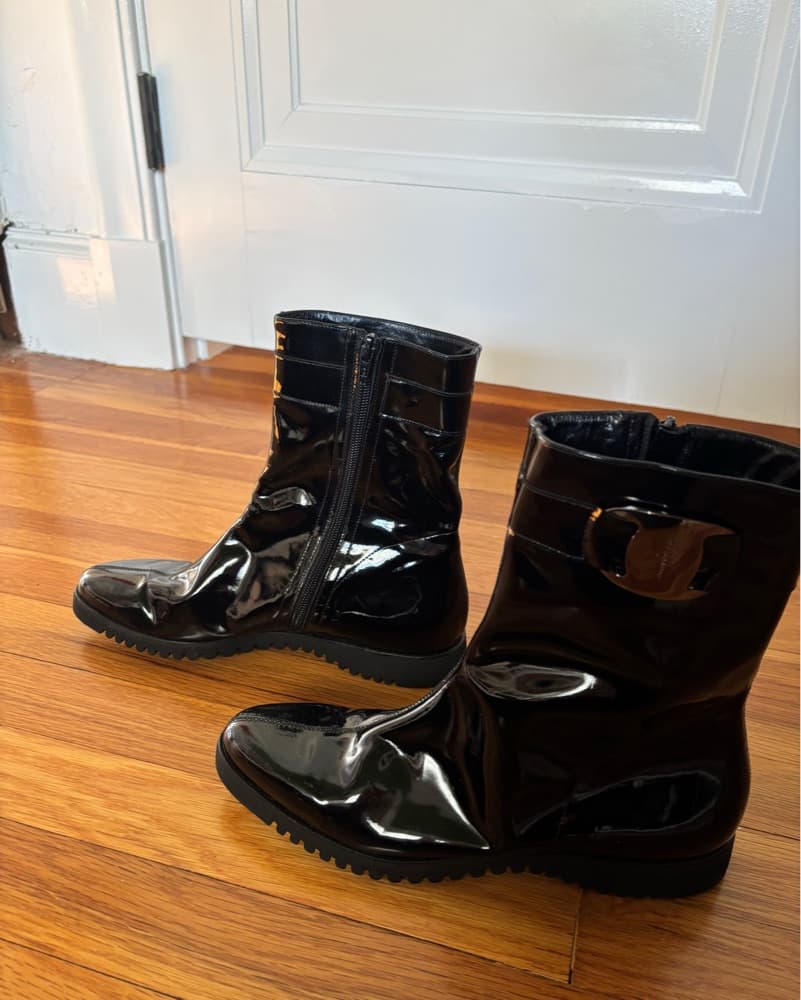 Chic Patent Leather Ankle Boots - Image 2