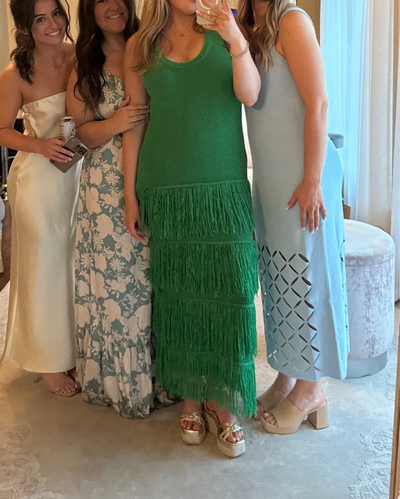 Green Fringe Dress - Image 1