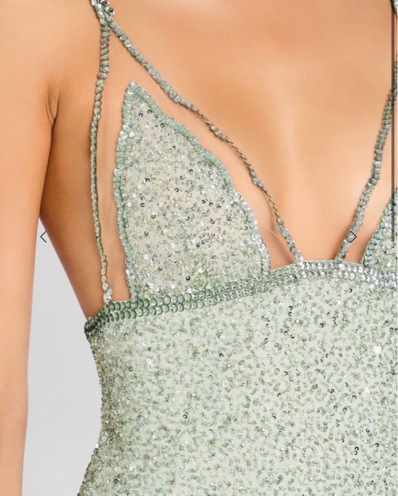 Retrofete - Mint Green Sequin Mini Dress - Image 2