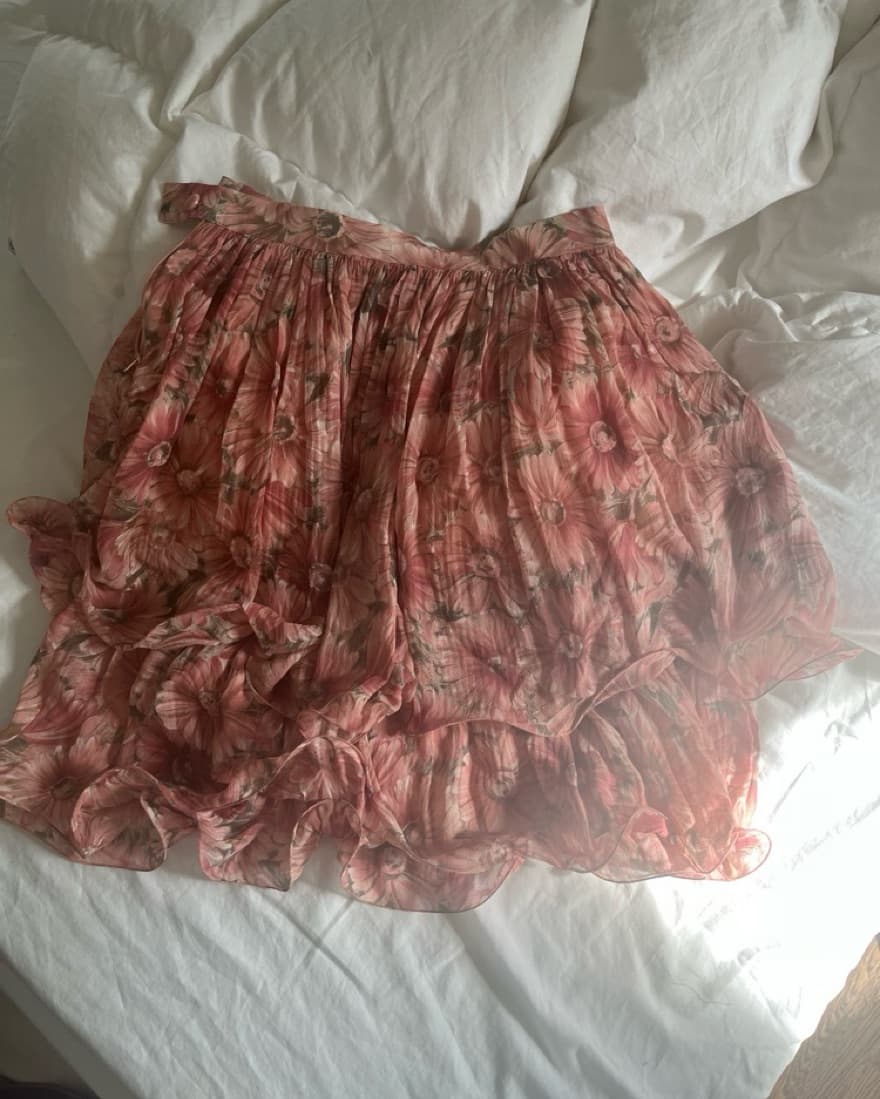 Valentino Pink Floral Skirt - Image 1