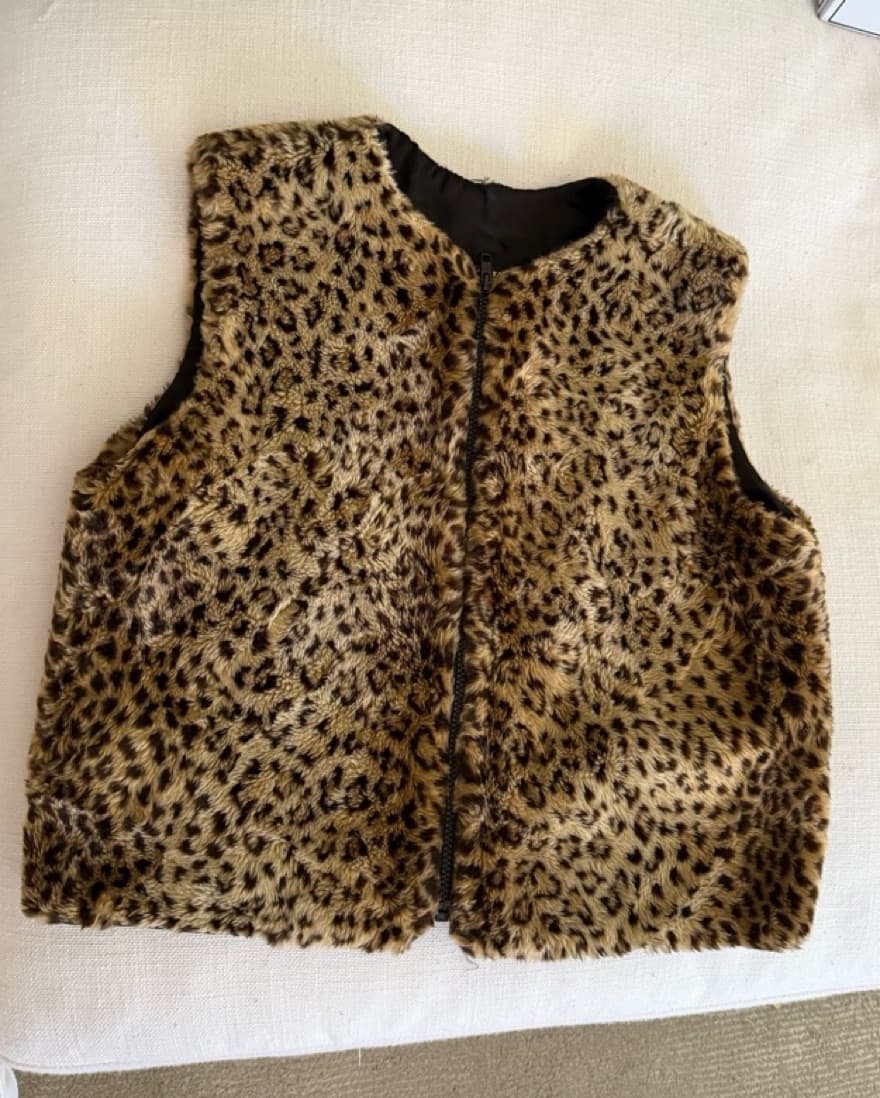 Vintage Fuzzy Leopard Vest - Image 1