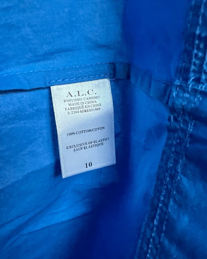 ALC bright coastal blue cotton dress - Image 4