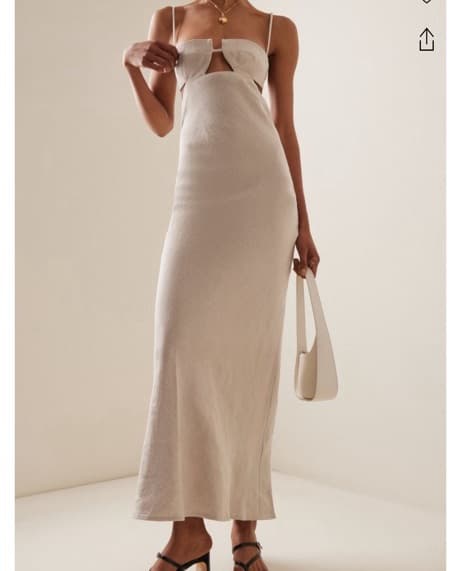 St Agni Neutral Linen Maxi Dress - Image 1