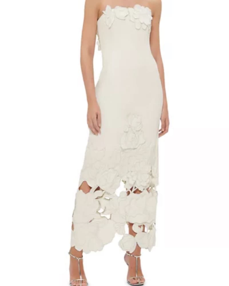 Leo Lin Rayna Crepe Strapless Dress - Image 1