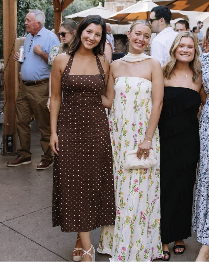 Linen Polka Dot Halter Midi Dress - Image 3