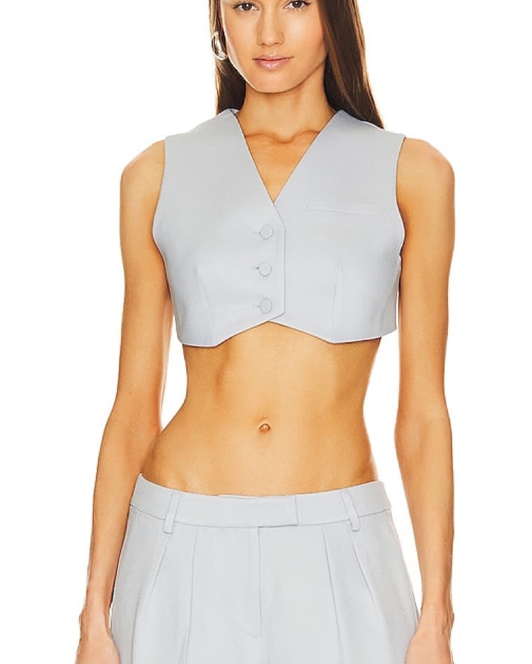 Aya Muse Blue Cropped Vest - Image 1