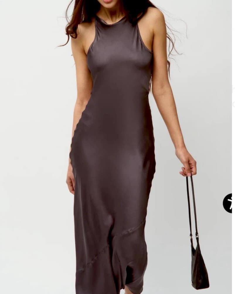 Danielle Guizio LINA MIDI DRESS IN SMOKE - Image 1