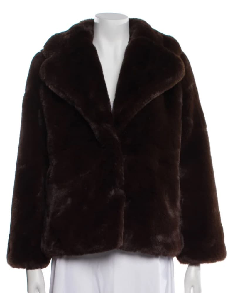 Apparis Chocolate Brown Fur Jacket - Image 1