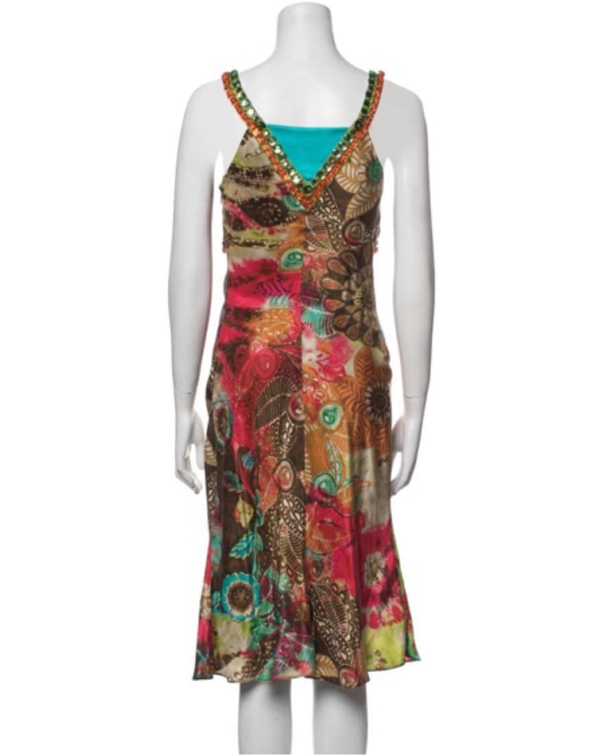 Printed Silk Etro Midi Dress  - Image 4