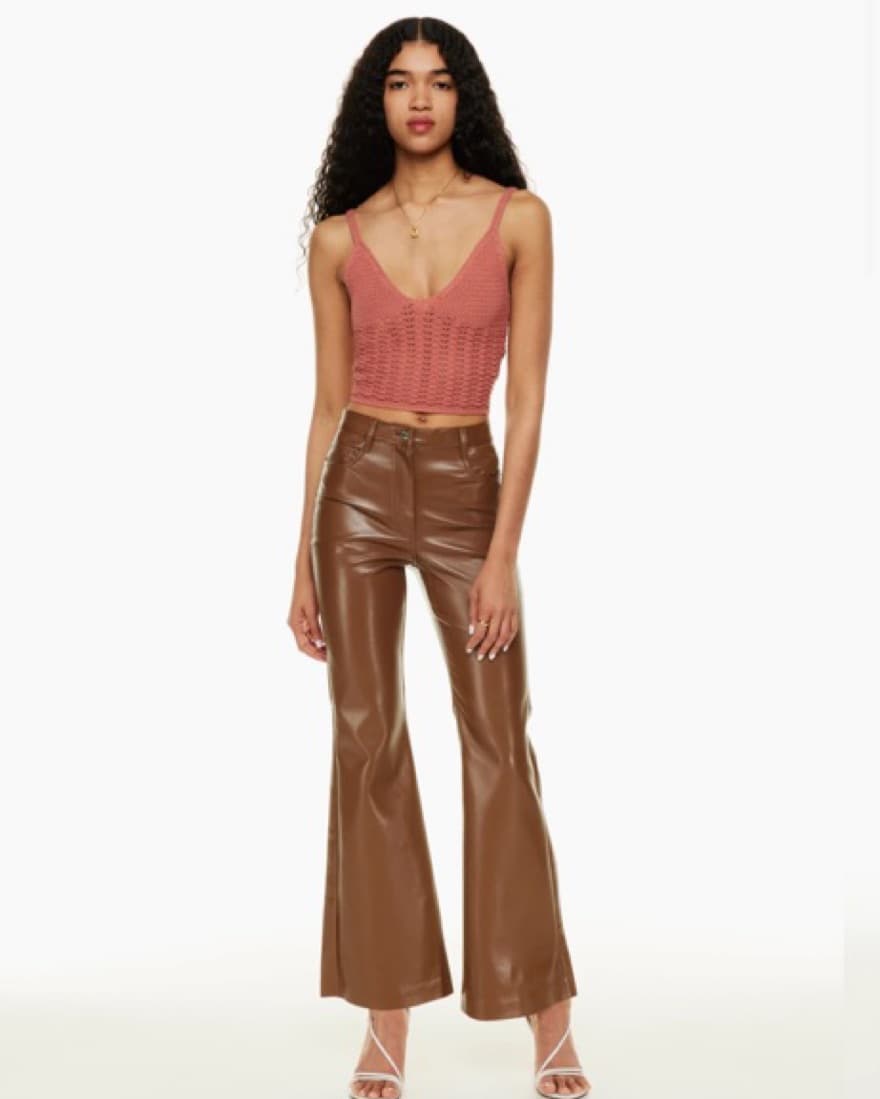 Flare Black Leather Pants - Image 3