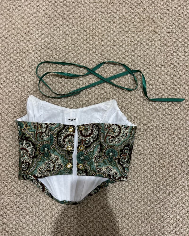 Handmade Bustier Green Corset  - Image 2