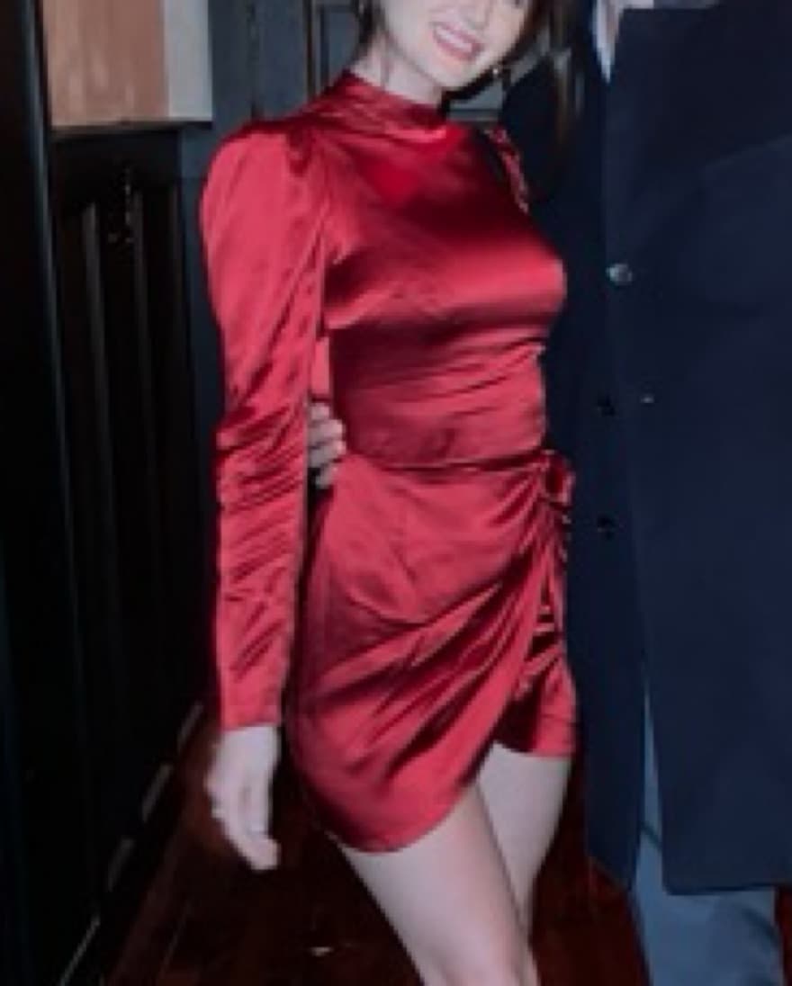Reformation Red Silk Mini Dress 2 - Image 4